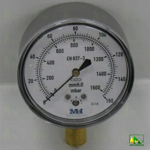 VENTOMETRO 63mm 0-160 mbar - Imagen Web de Ancargas ©