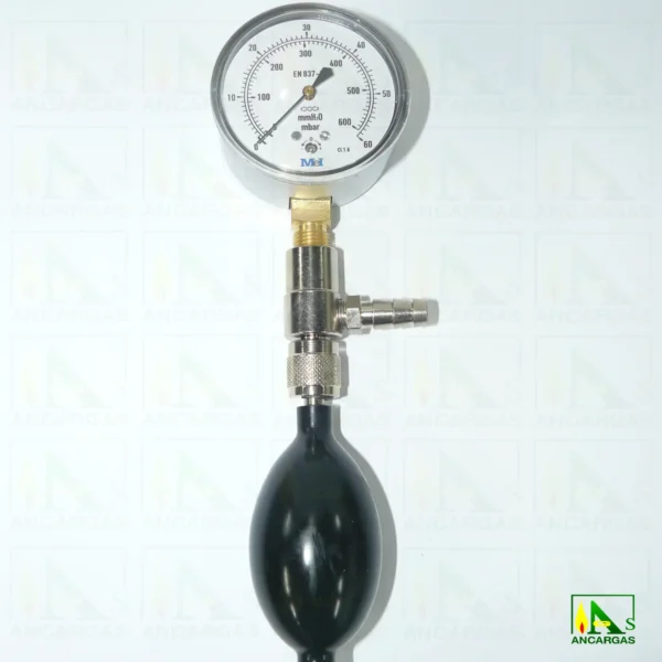 Conjunto ventómetro de 0 - 600 mm.c.d.a. para comprobación estanqueidad - Imagen Web de Ancargas ©