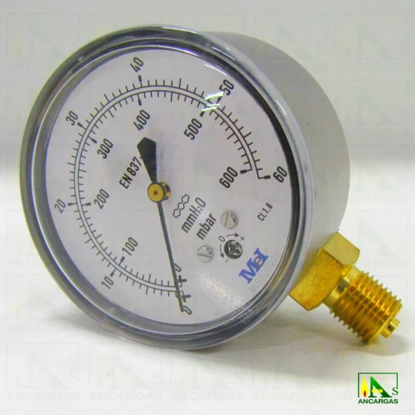 Conjunto ventómetro de 0 - 600 mm.c.d.a. para comprobación estanqueidad - Imagen Web de Ancargas ©