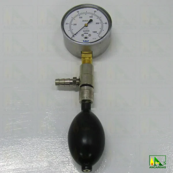 Conjunto ventómetro de 0 - 1000 mm.c.d.a. para comprobación estanqueidad - Imagen Web de Ancargas ©