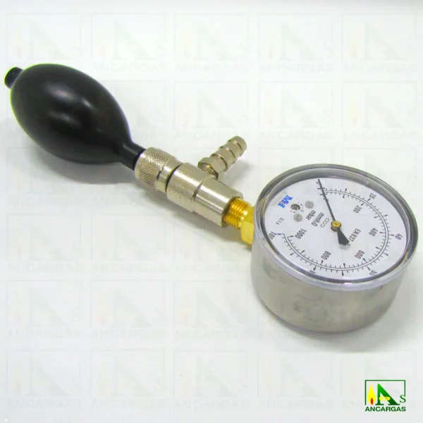 Conjunto ventómetro de 0 - 1000 mm.c.d.a. para comprobación estanqueidad - Imagen Web de Ancargas ©