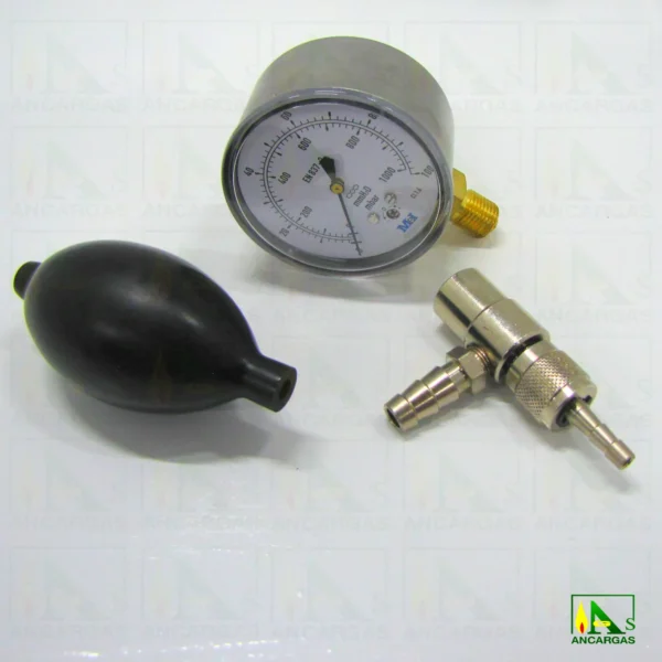 Conjunto ventómetro de 0 - 1000 mm.c.d.a. para comprobación estanqueidad - Imagen Web de Ancargas ©