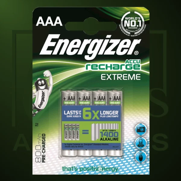 Pila Energizer - Extreme Recargable HR03 800MAH AAA x 4 - Imagen Web de Ancargas ©
