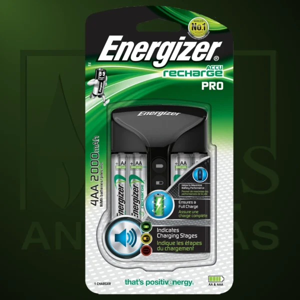 Cargador de Pilas Energizer - Cargador Pro + 4 AA 2000mah - Imagen Web de Ancargas ©