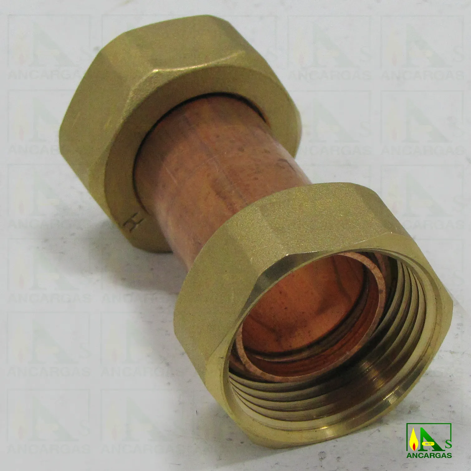 Racor doble tuerca iguales sin precinto - Imagen Web de Ancargas ©