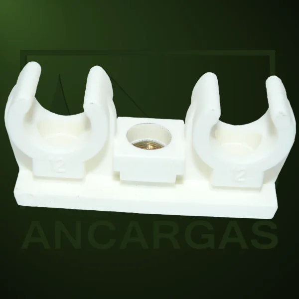 Abrazadera doble de nylon para tubo - Imagen Web de Ancargas ©