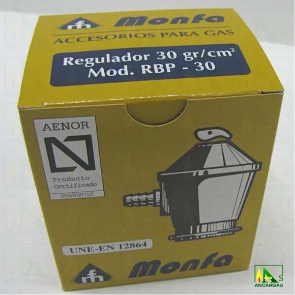 Regulador doméstico 30mbar - Imagen Web de Ancargas ©
