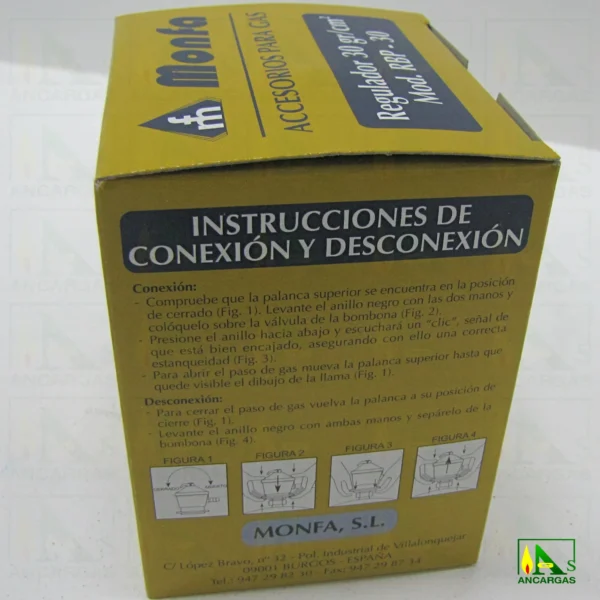 Regulador doméstico 30mbar - Imagen Web de Ancargas ©