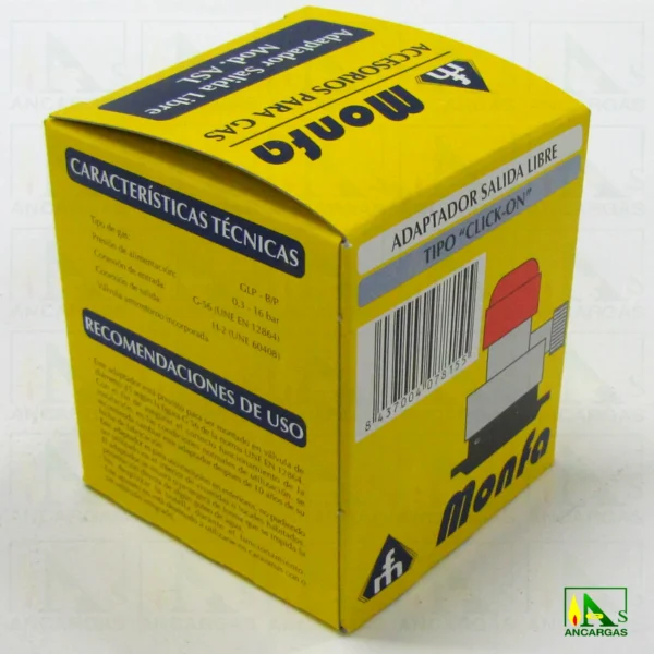Regulador Adaptador salida libre 1/4 vuelta CABEZA ROJA - Imagen Web de Ancargas ©