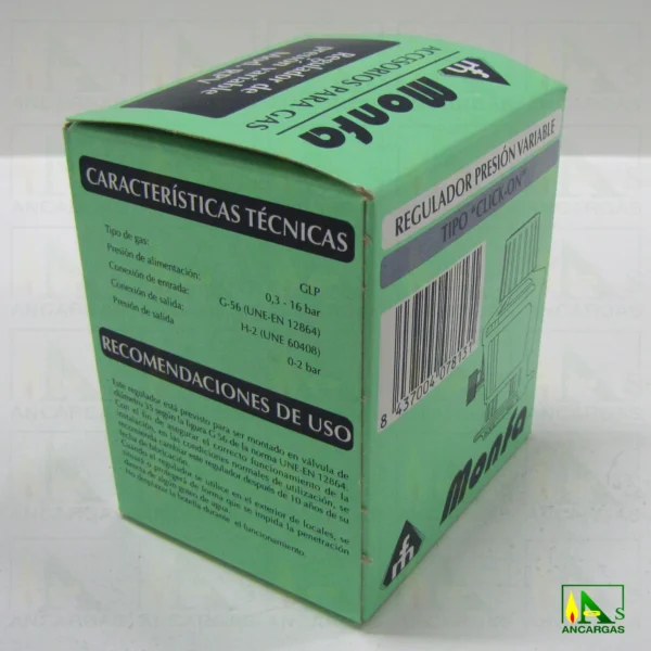 Regulador salida regulable 0-2 bar CABEZA NEGRA - Imagen Web de Ancargas ©