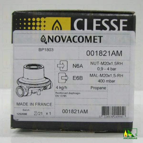 Regulador NovaComet 400mbar 4kg - Imagen Web de Ancargas ©