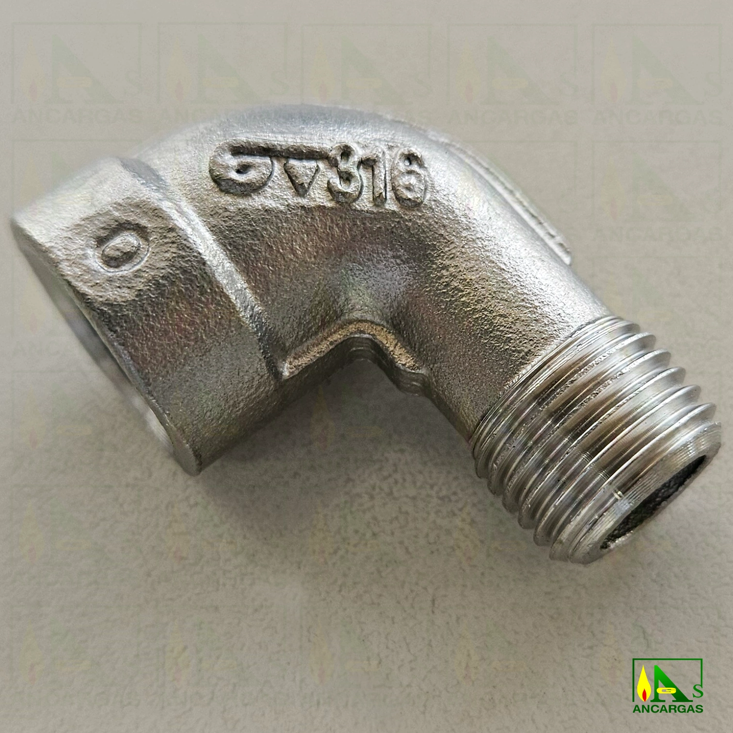 Code de acero inoxidable 316 MxH ¼” PN20 – para multiválvulas - Imagen Web de Ancargas ©